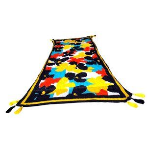 Vintage Flower Power Scarf Long Tassels 74 in L x 31 in W Rectangle Tabl…